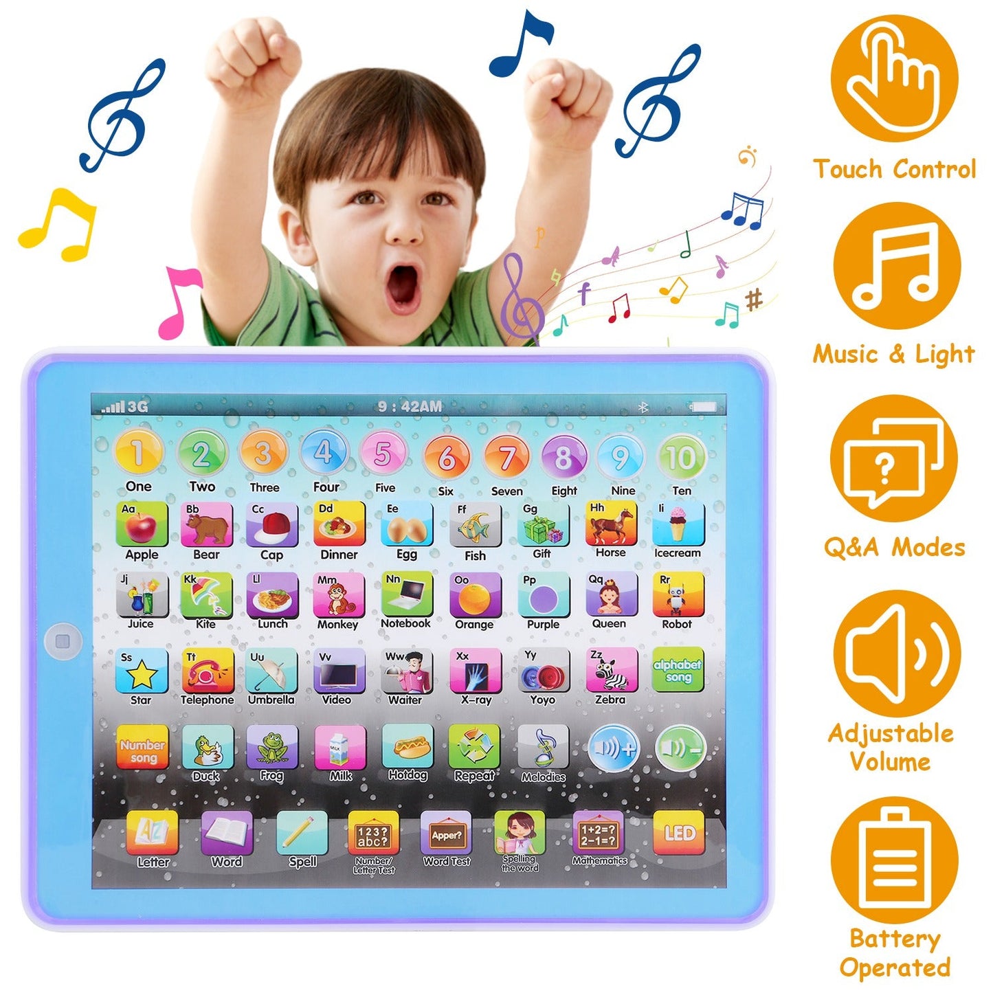 Gbruno Educational Toddler Tablet Toy for Ages 2-7