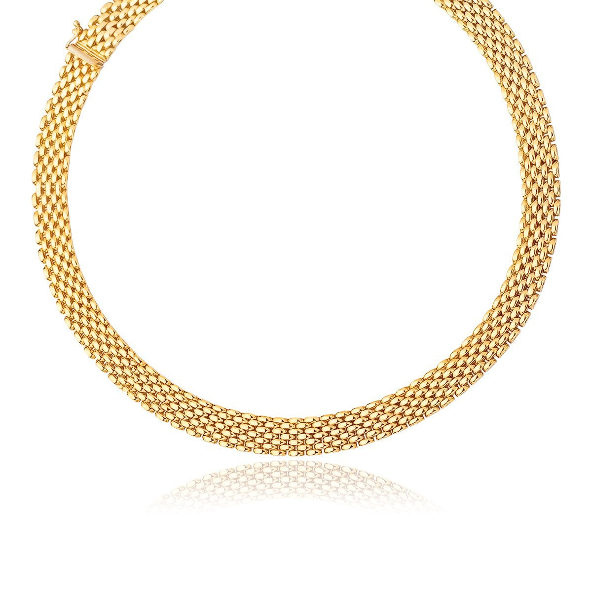 14k Yellow Gold Flexible Panther Necklace - 9.0mm