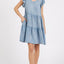 Elegant V-Neck Ruffled Cap Sleeve Mini Dress for Women