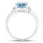 Anillo de plata esterlina con topacio azul de Londres y topacio blanco de 3.55 quilates