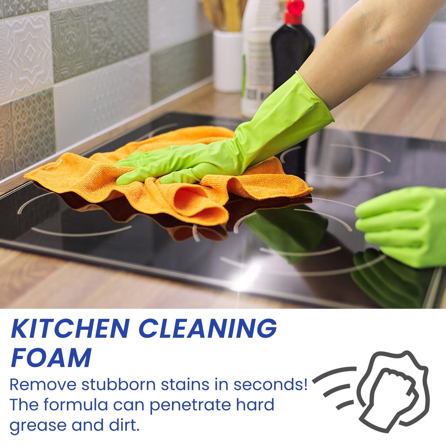 Kitchen Foam Cleaner, Kitchen Stove Range Hood Stain Removal Heavy Oil Foam Cleaner - Korvel