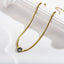 Collar Pulsera de Acero de Titanio 18K con Circonita