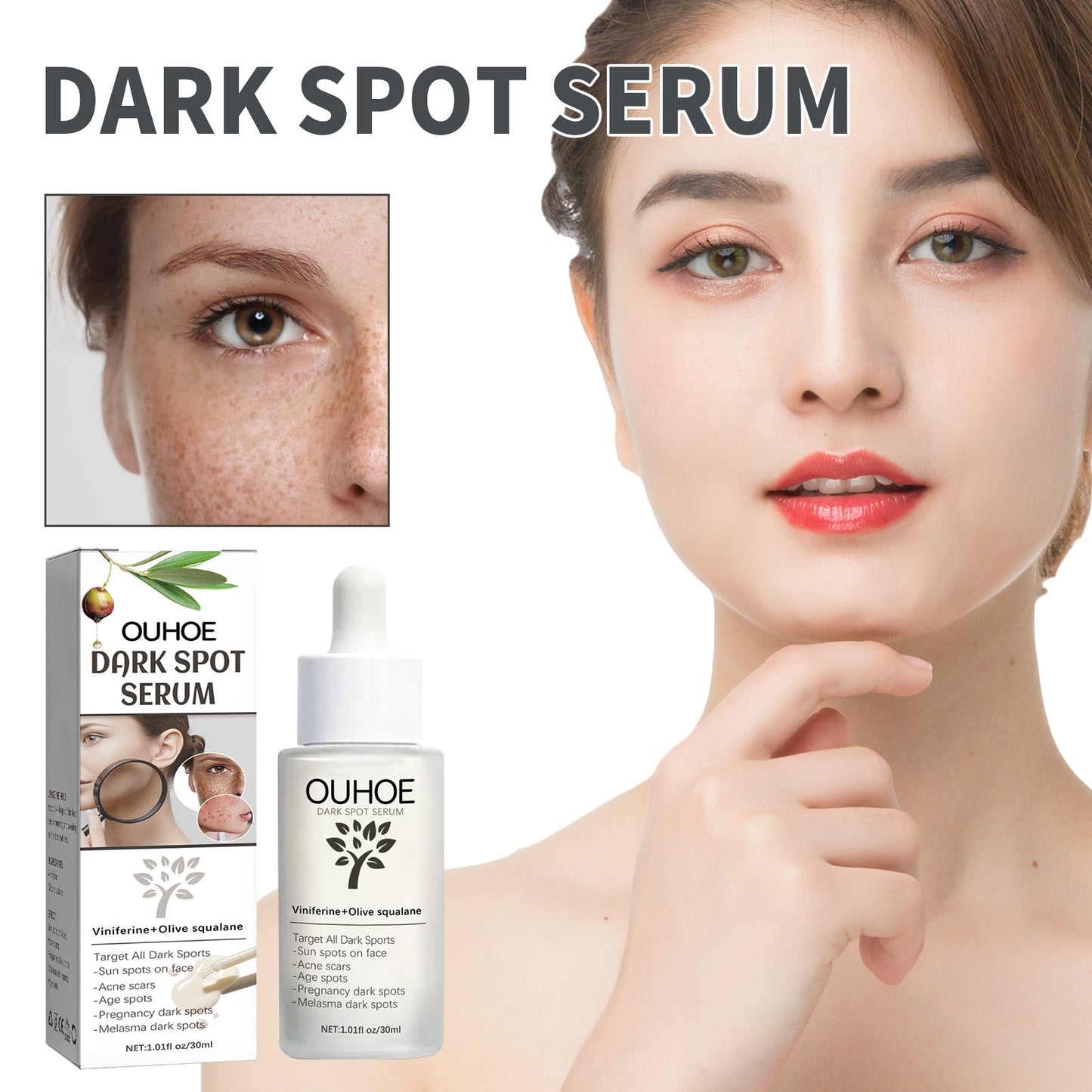 Dark Spot Serum, Fade Spot Moisturize Skin Repair Blain Mark Face Dull Shine Essence - Korvel