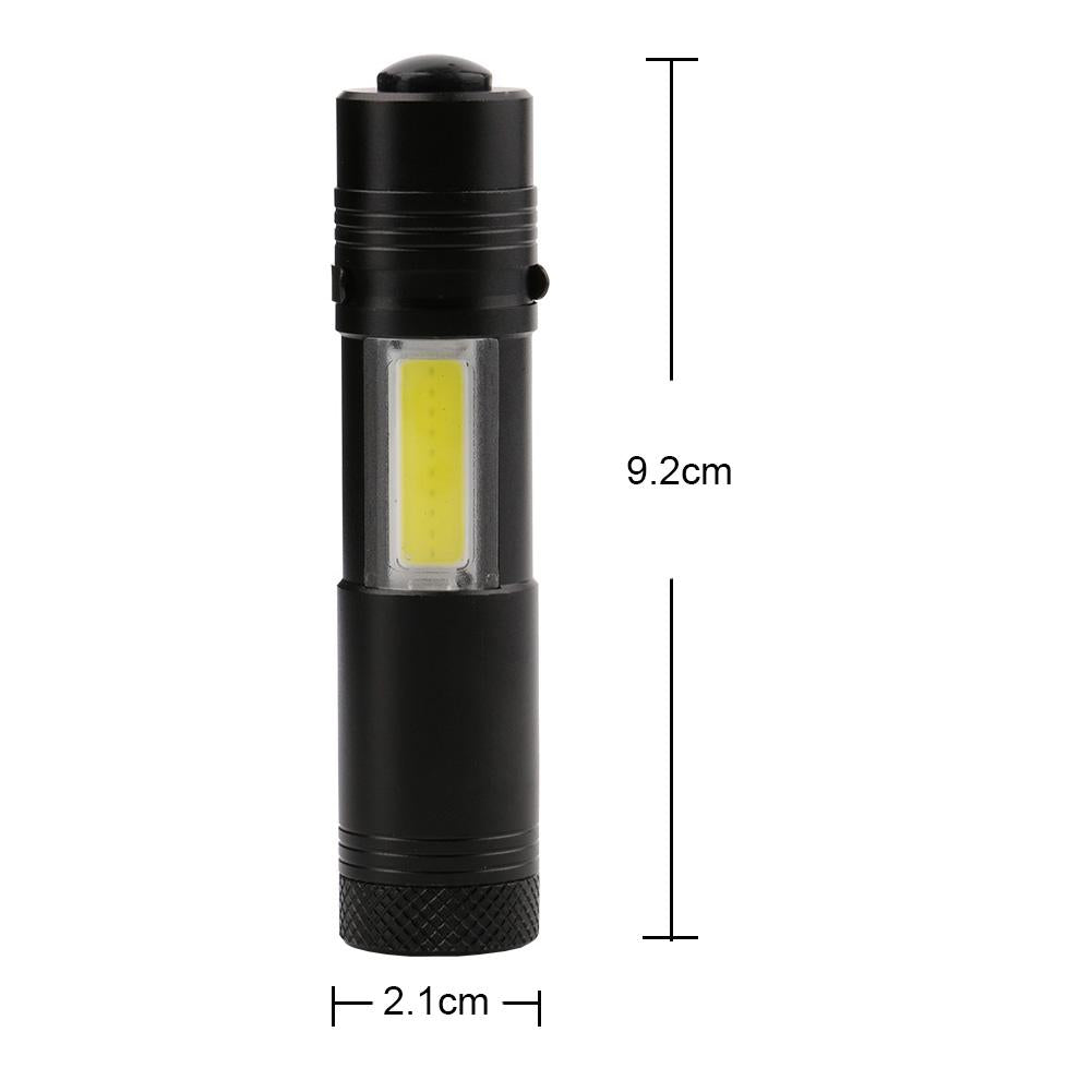 Mini Portable Aluminum LED Flashlight XPE COB Work Light Lanterna Powerful Pen Torch Lamp 4 Modes Use 14500 or AA - Korvel