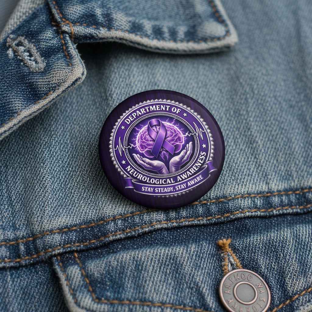 Bouton de revers du Département de la sensibilisation neurologique – Restez stable, restez conscient