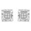 Boucles d'oreilles en diamant taille princesse en argent sterling .925 avec sertissage invisible
