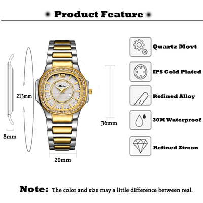 Missfox 2549 Women Watches Women Fashion Watch Geneva Designer Ladies Watch Luxury Brand Diamond Quartz Gold Wrist Watch Gifts For Women - Korvel