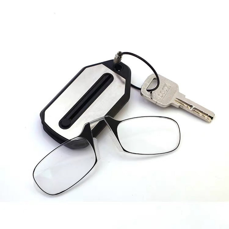 Nose clip presbyopic glasses keychain ultra lightweight carrying elderly glasses wallet glasses reading glasses - Korvel