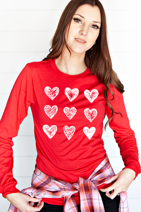 Nine Hearts Long Sleeve Tee