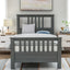 Wood Platform Bed with Headboard and Footboard Twin (Gray) - Korvel