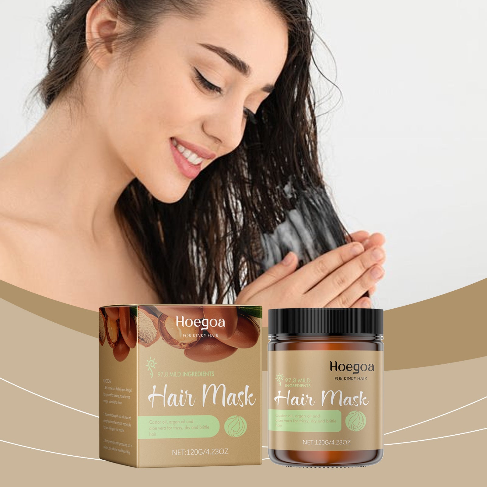 Smoothing Treatment Hair Mask, Moisturizing And Repairing Frizzy Split Hair, Fluffy, Smooth And Glossy Hair Mask - Korvel