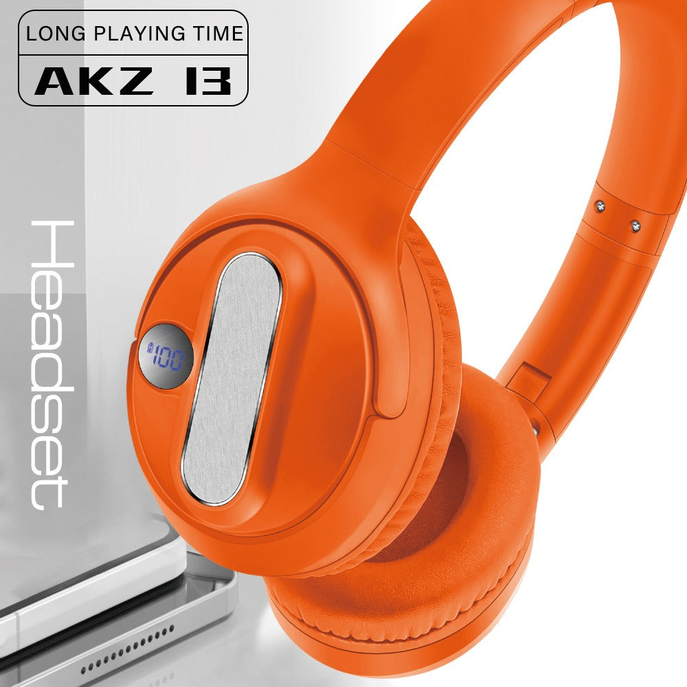AKZ-13 wireless Bluetooth headset with battery level display and long battery life foldable - Korvel