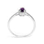 10K White Gold Oval Purple Amethyst & Diamond Halo Ring - Size 6.5