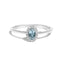 10K White Gold Oval Purple Amethyst & Diamond Halo Ring - Size 6.5