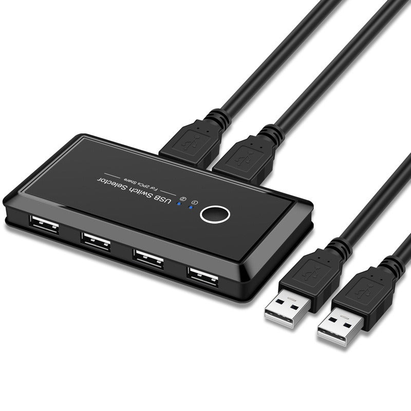 Hub USB de 4 Puertos con Interruptor Automático para Uso en Dos Computadoras