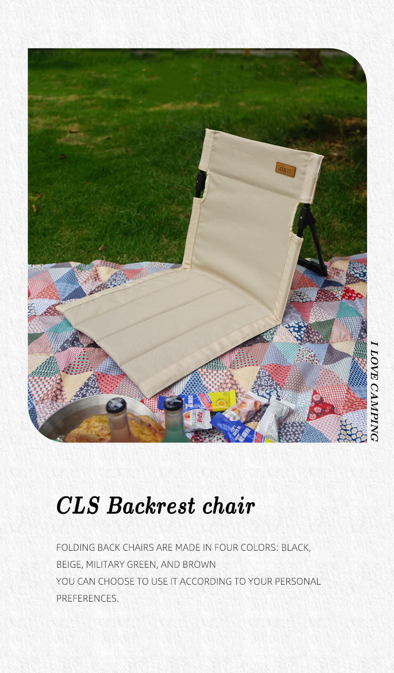 Outdoor camping backrest cushion chair portable folding chair tent leisure chair balcony park lawn picnic chair - Korvel