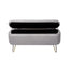 Grey Storage Ottoman Bench for End of Bed Gold Legs Modern Grey Faux Fur Entryway Bench - Korvel