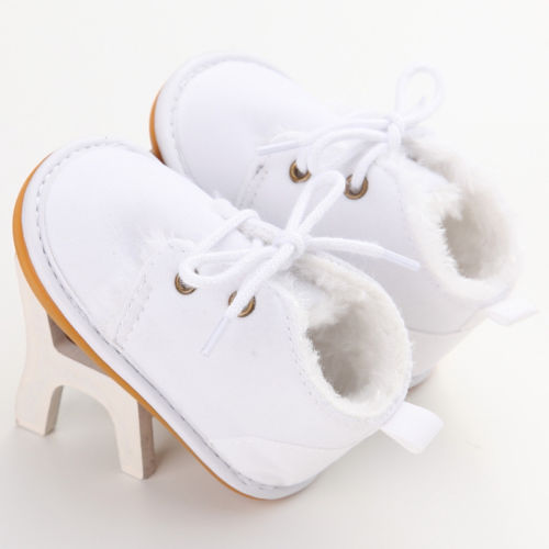 Newborn Baby Girl Boy Shoes Warm Snow Boots Toddler Infant Booties Prewalker Black White Pink - Korvel
