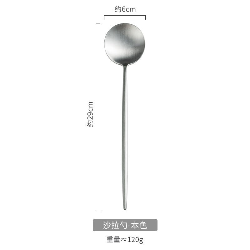 Premium 304 Stainless Steel Salad Spoon & Fork Set