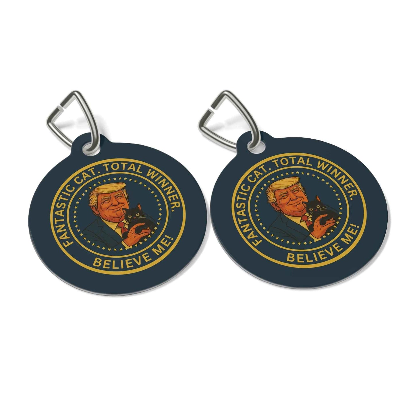 Political Parody Cat Collar Tag – Fantastic Cat, Total Winner