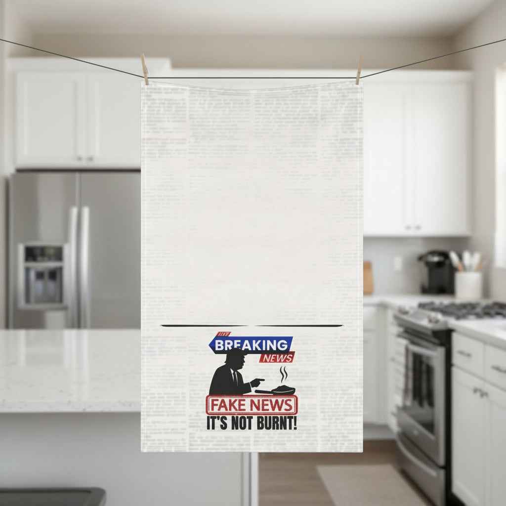Toalla de Cocina Fake News No Está Quemada | Accesorio Humorístico para la Cocina