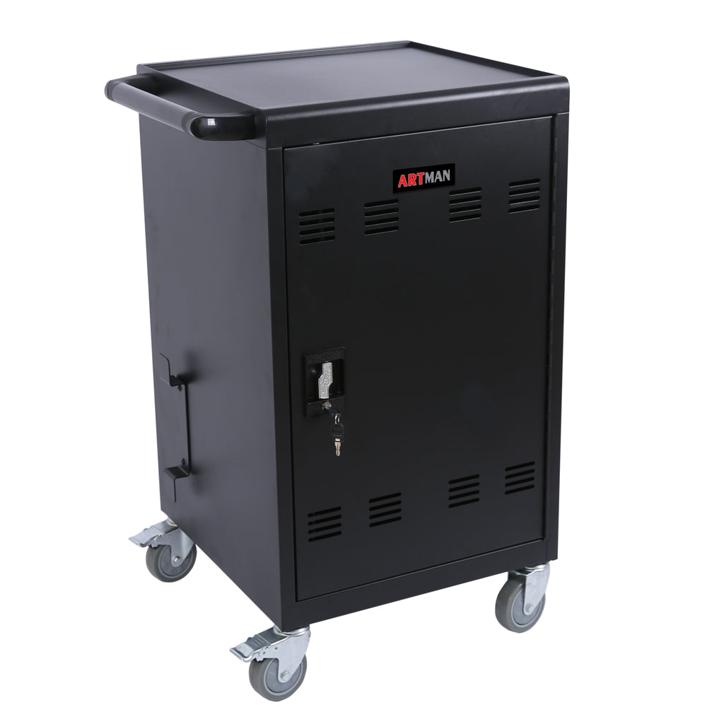 Mobile Charging Cart and Cabinet for Tablets Laptops 30-Device - Korvel