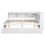 Elegant Full Bed with L-shaped Bookcases and Drawers in White