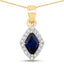 Colgante de Zafiro Azul y Diamante de 0.92 Quilates en Oro de 14K