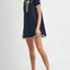 Ruffle Trimmed Collar Fine Knit Mini Dress for Women