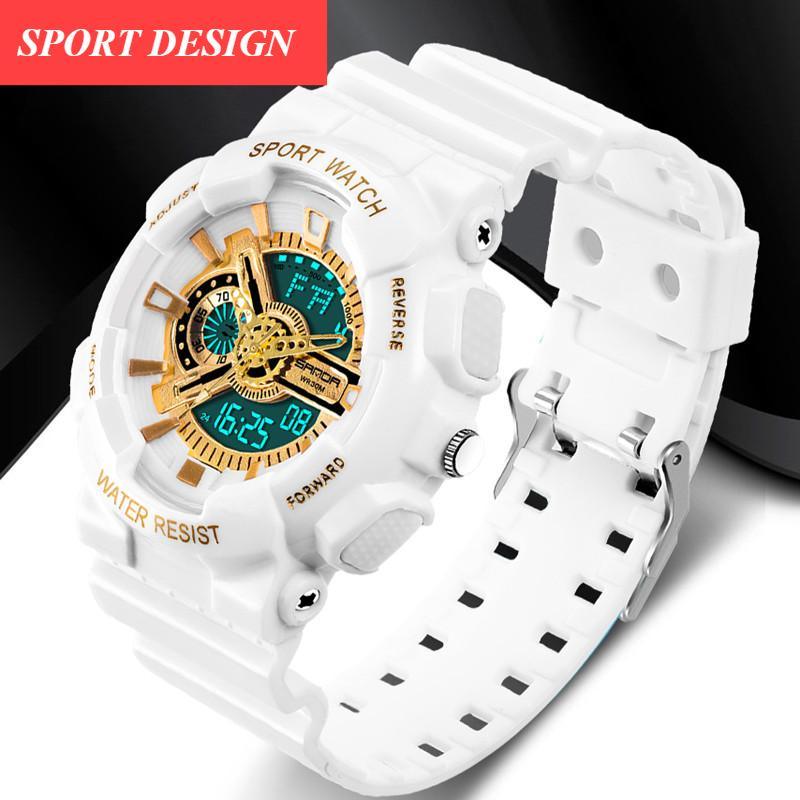 Montre de sport militaire unisexe LED numérique analogique