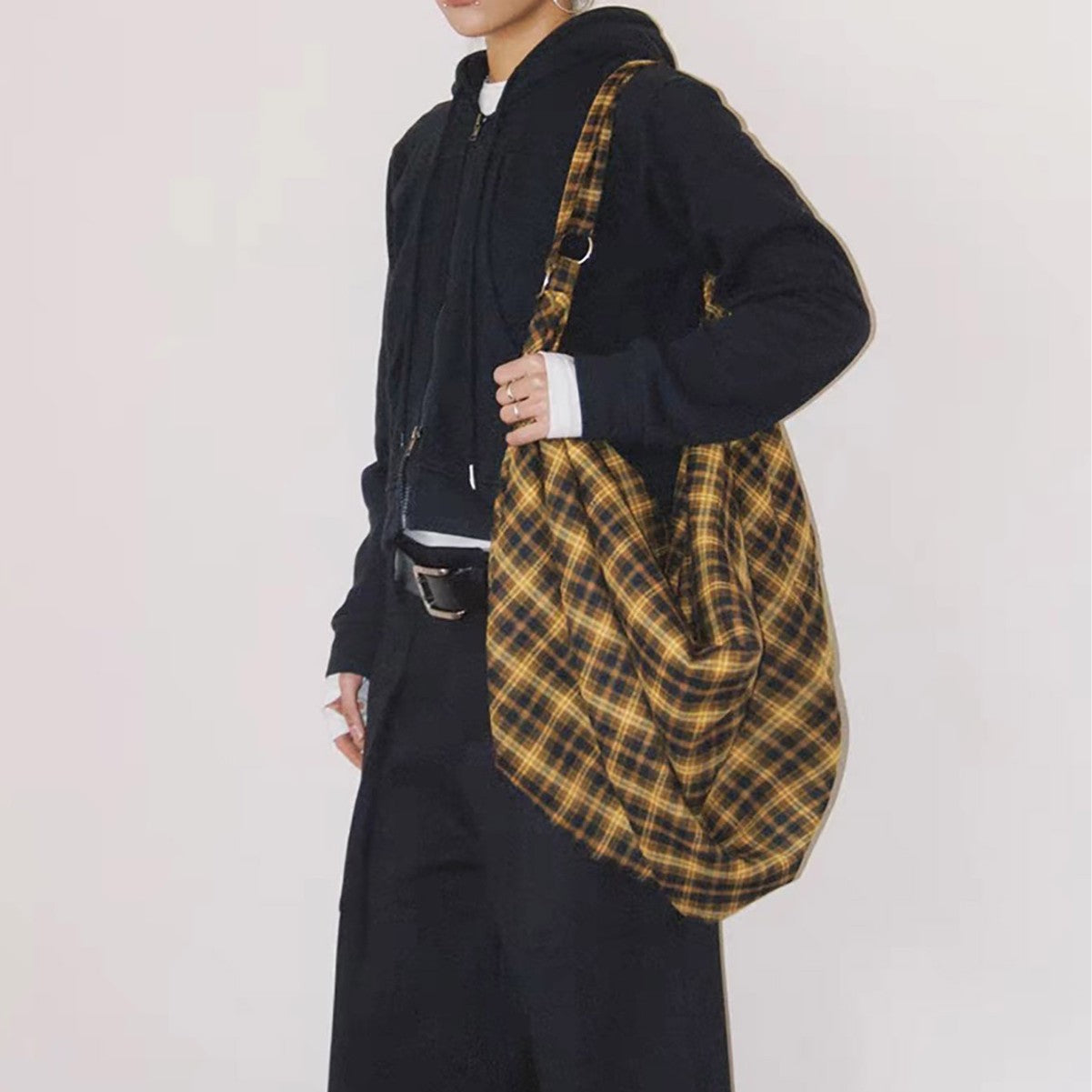 Women's Plaid Multi-Wear Large-Capacity Shoulder Bag