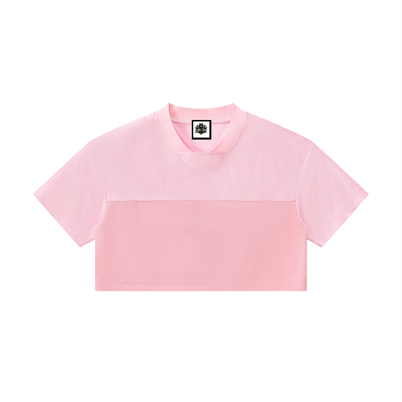 Loki & Ivy Women's Cropped Paneled V-Neck Jersey