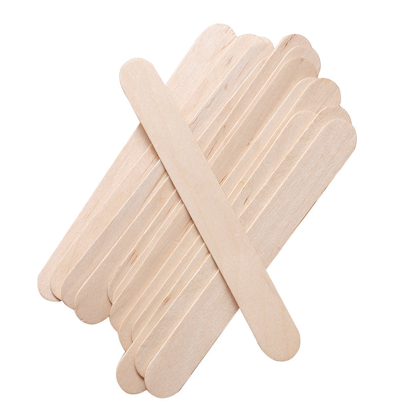 100-Piece Bag of Disposable Wooden Sticks for Hair Removal Waxing and Scraping Tools - Korvel
