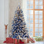 6FT pre ignited hinge chain artificial fir Christmas tree, Christmas tree snowflake flocking person with 750 Christmas branches - Korvel