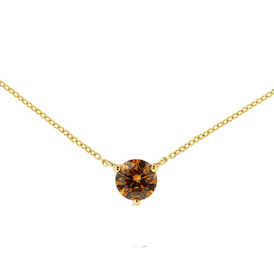 Pendentif en diamant jaune lab grown en or jaune 14K