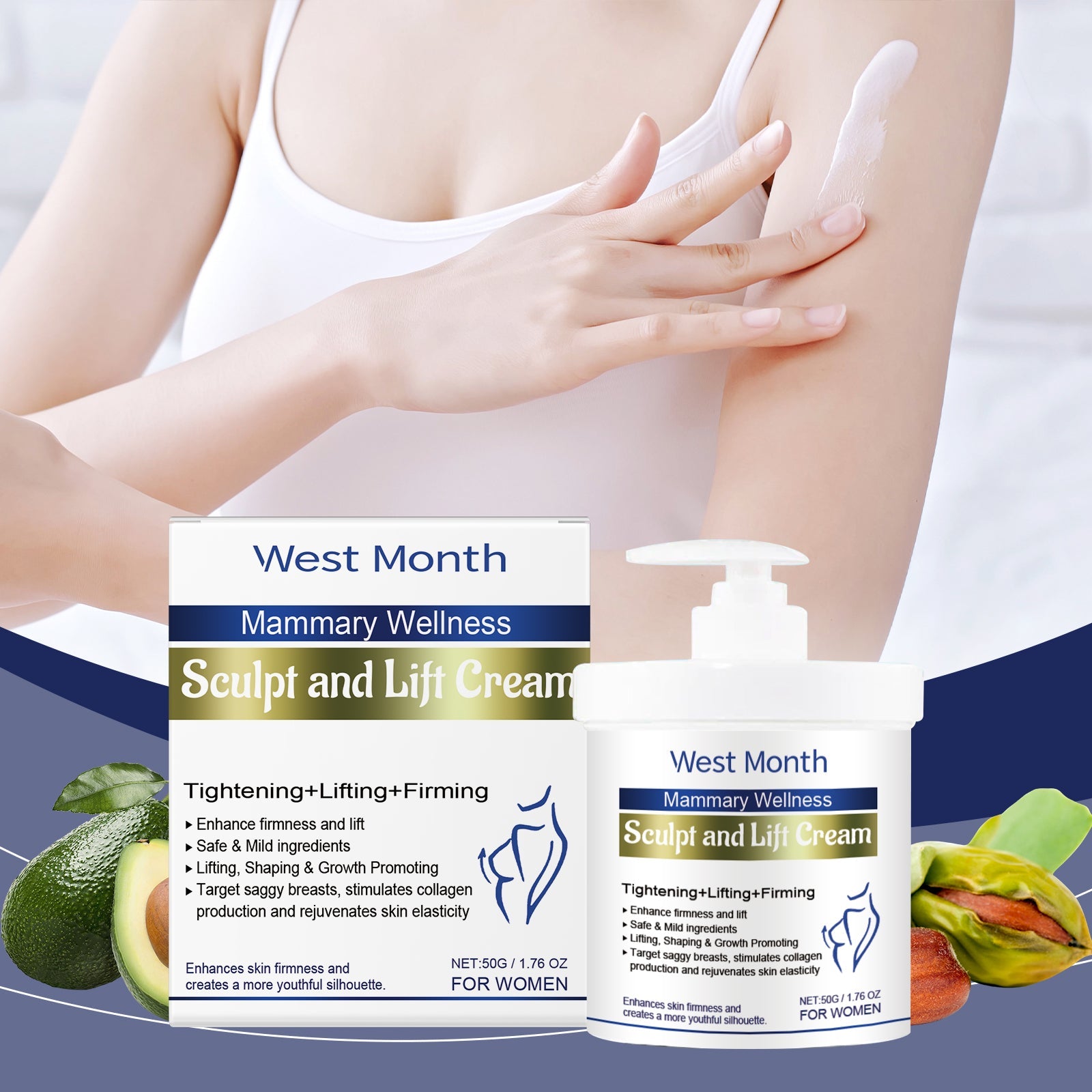 Breast Care Cream Breast Hydrating And Lifting Gentle Lifting Elastic Massage Cream - Korvel