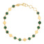 14k Yellow Gold Malachite Geometric Chain Bracelet