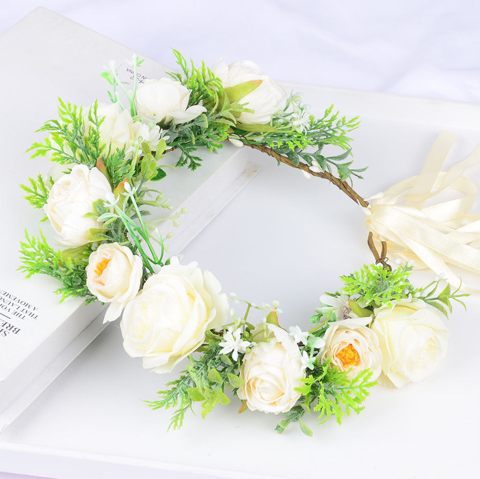 Hawaiian Wreath Bridal Fairy Simulation Starry Sky Flower Headwear Children's Photography Hair Accessories Hair Hoops - Korvel