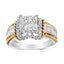 Bague de fiançailles en diamant taille princesse en or blanc et jaune 14K 1,5 Cttw