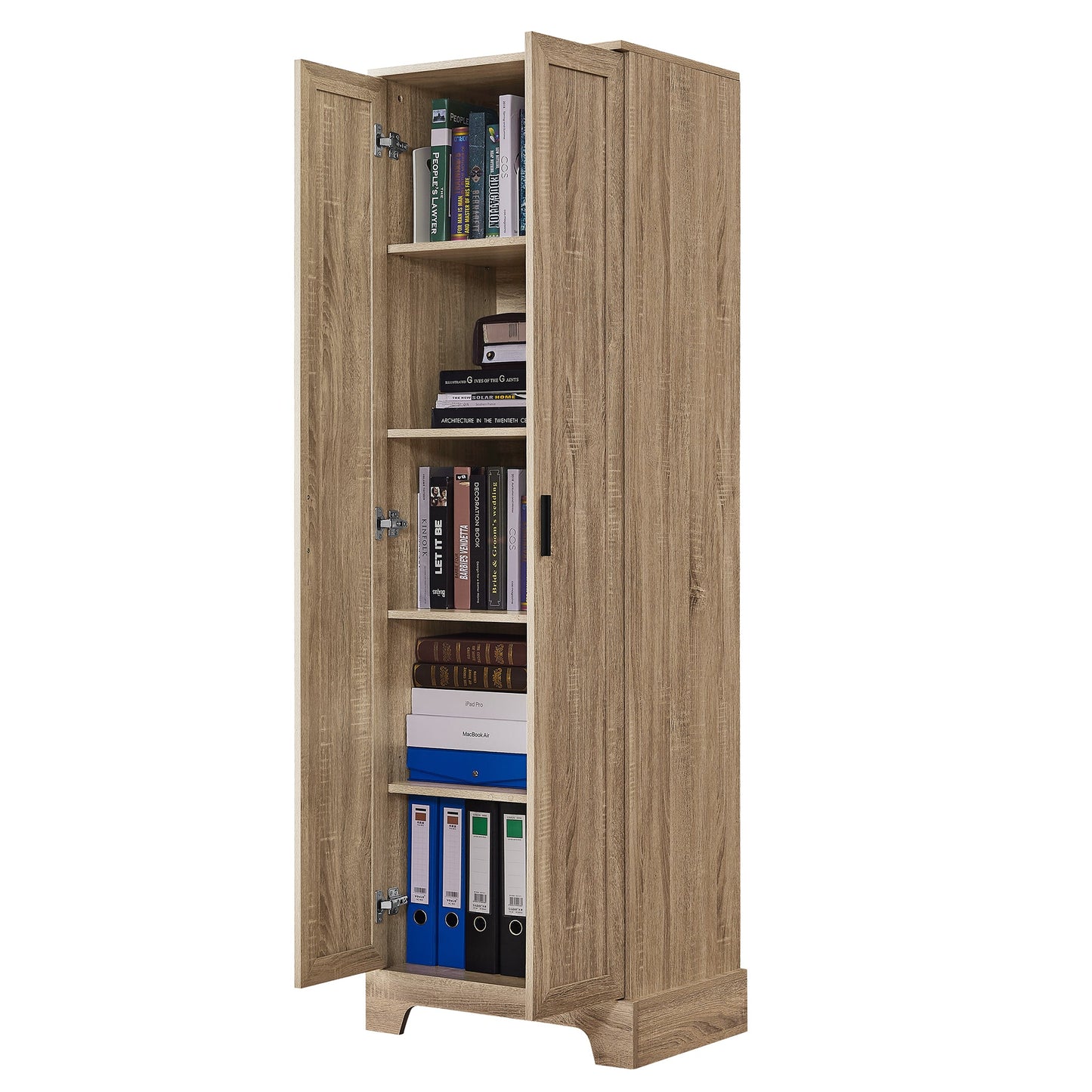 Elegante armario de almacenamiento marrón con estante ajustable