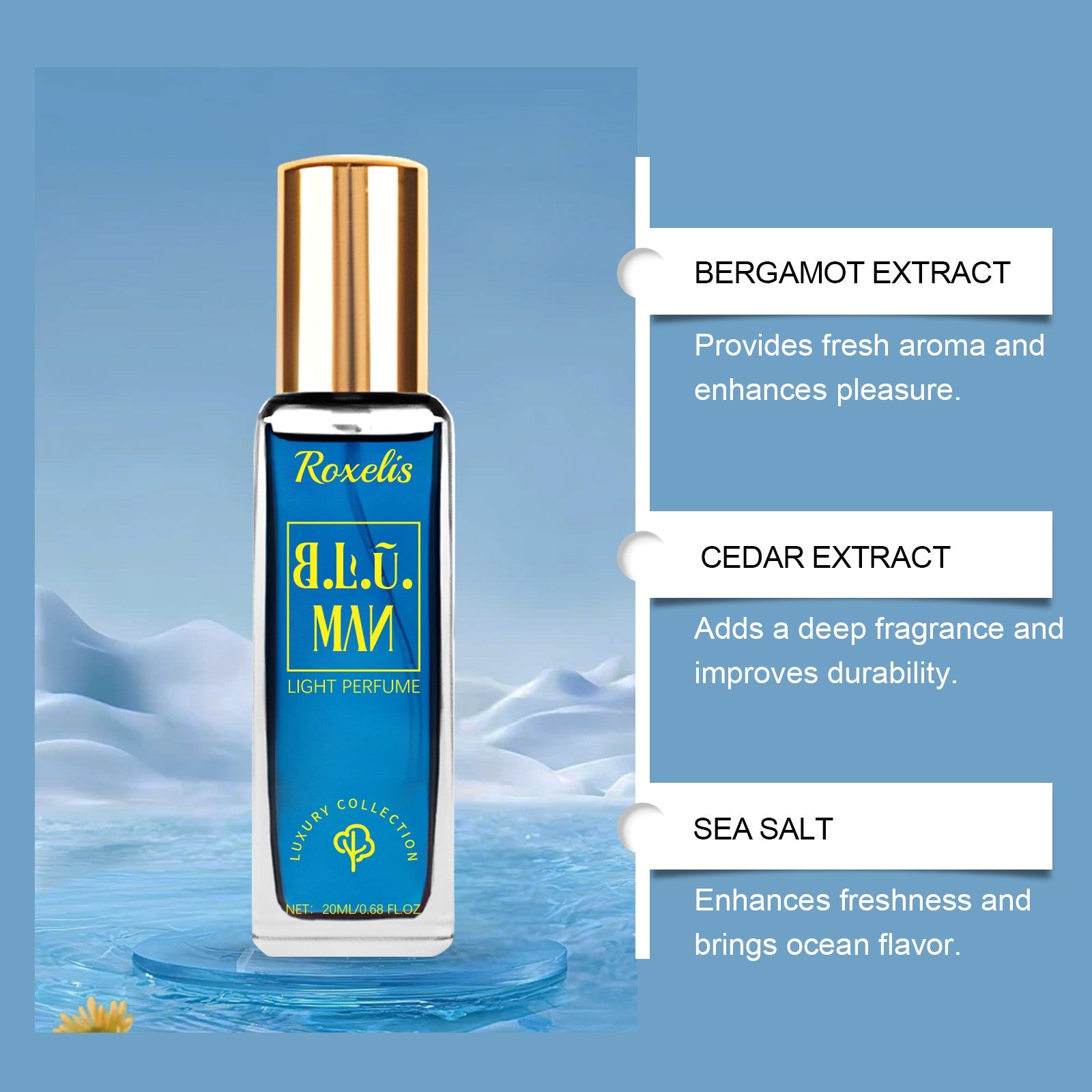 Marine Wood Luxury Eau De Toilette Portable Lasting Fragrance Fresh And Elegant Niche Natural Fragrance - Korvel