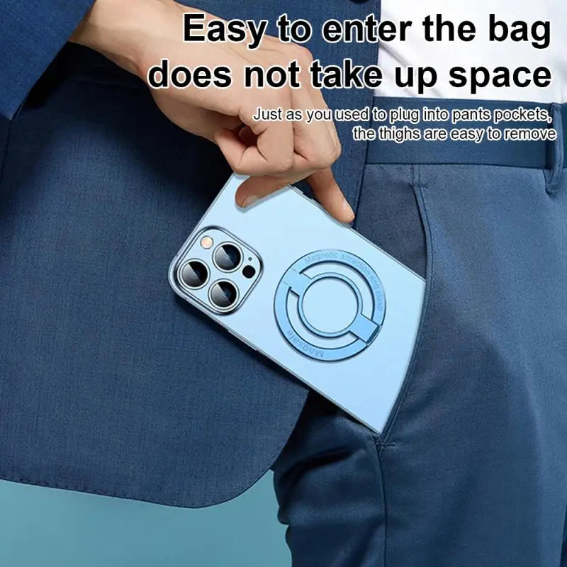 For Phone New Magnetic Ring Holder for 12 13 14 Max Magnet Finger Ring Grip Stand Holder Zinc Alloy Kickstand - Korvel