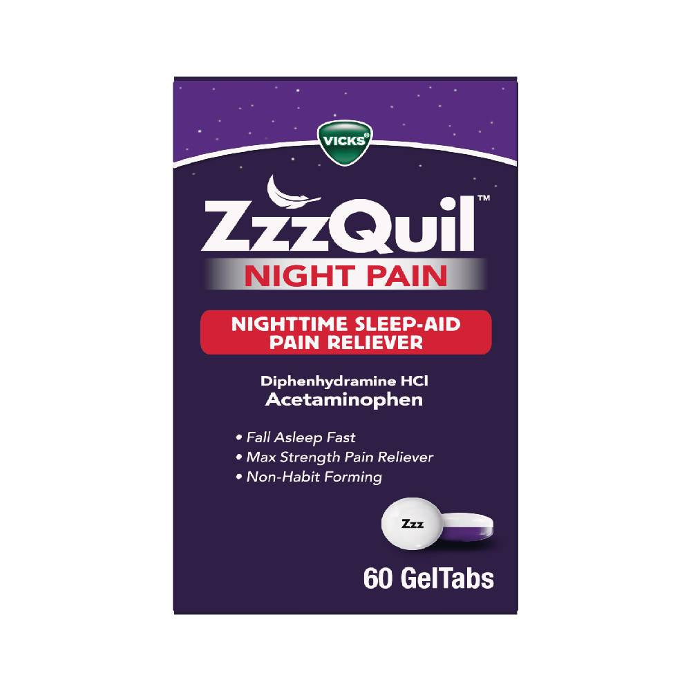 Vicks Zzz Quil Nighttime Sleep Aid & Pain Reliever Geltabs