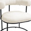COOLCOOL Boucle dining chair set of two, medieval modern curved backrest chair, round cushion (beige Boucle) - Korvel