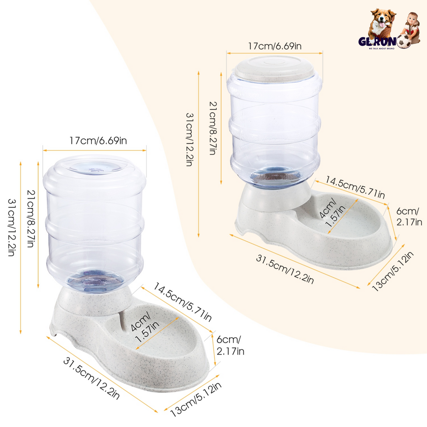 GBruno 3.5L Pet Water Dispenser