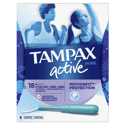 Tampax Pearl Active Light Absorbency Tampons - Unscented