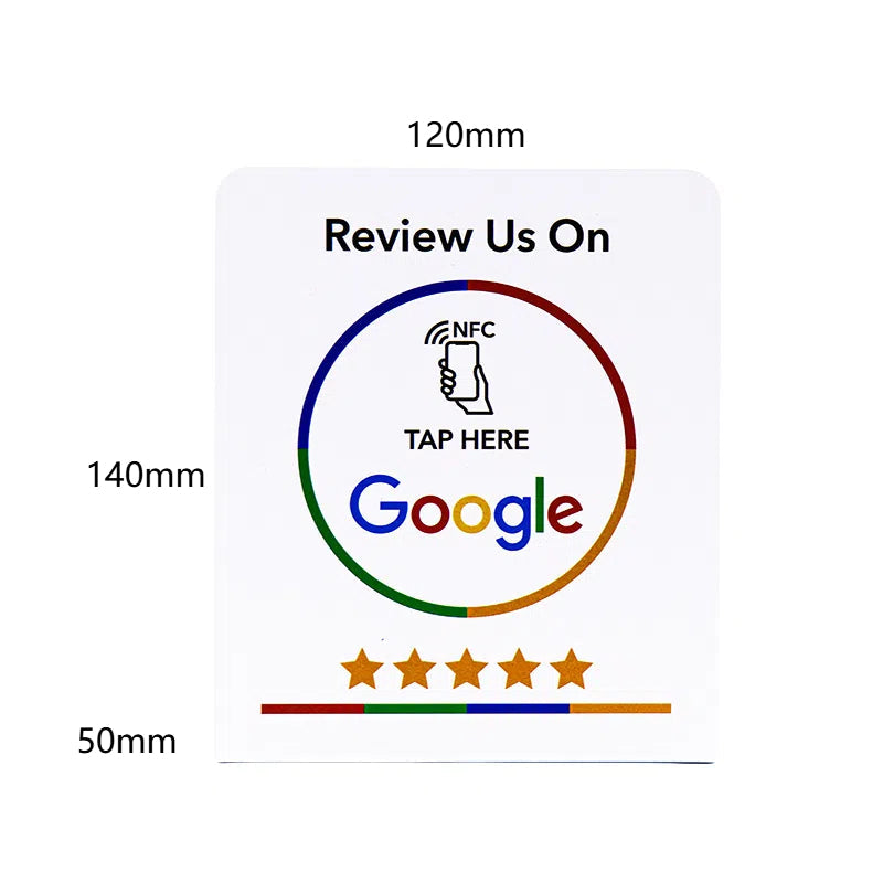Google comment card NFC standing card NTAG213URL written into Apple Android phone touch NFC review card - Korvel