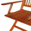 Foldable Patio Dining Set 4 Folding Chairs Indoor and outdoor universal Teak - Korvel