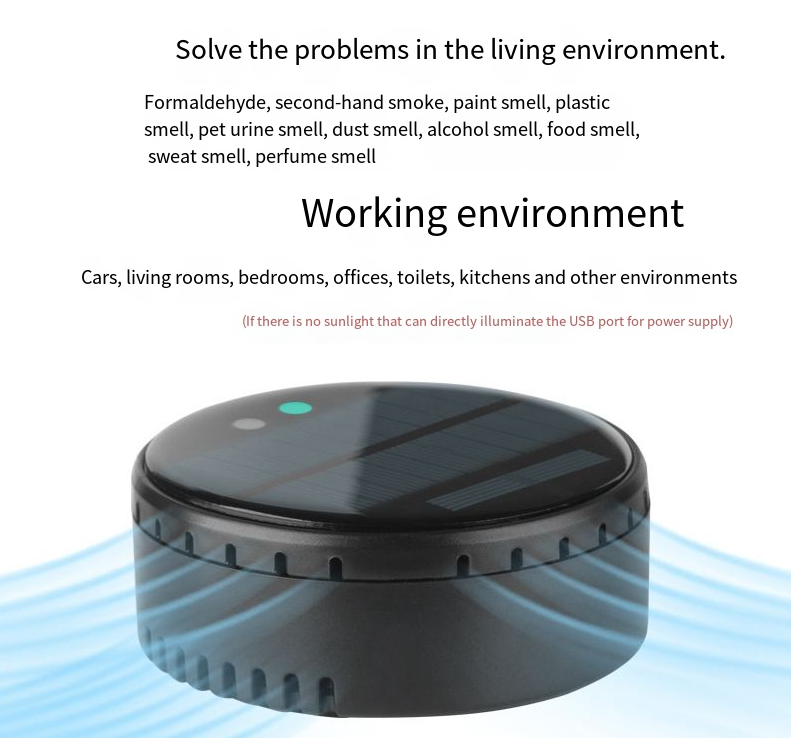 Solar-Powered Air Purifier for Home and Car