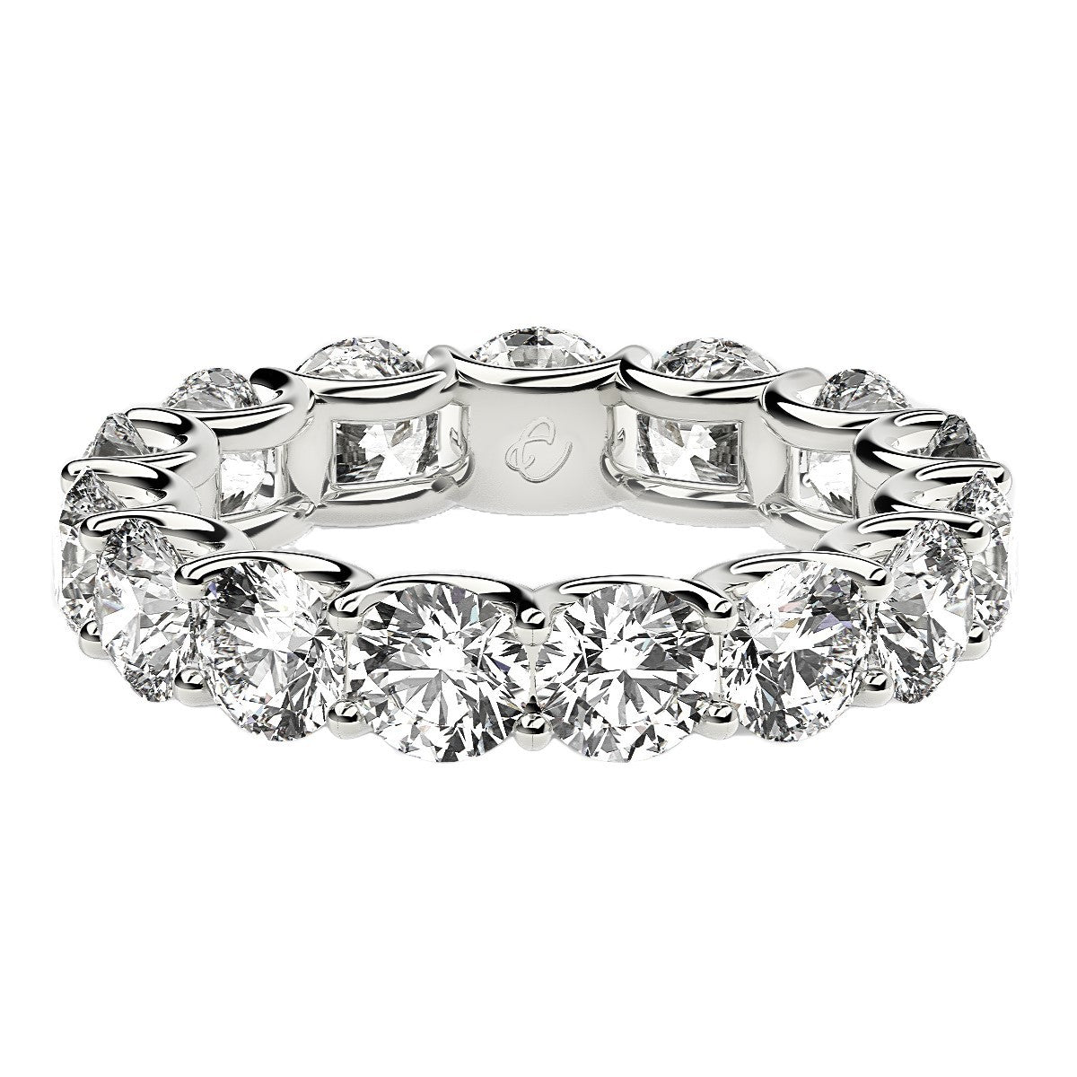 Round Cut Lab Grown Diamond Eternity Ring in 14k White Gold